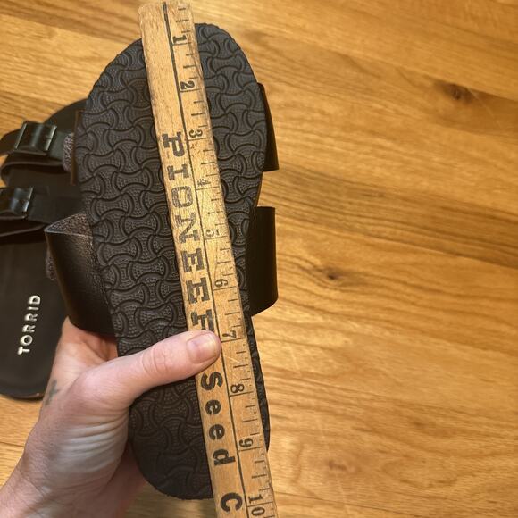 Torrid Black Slip On Adjustable Band Open Toe Slide Sandals Size 8** - Picture 12 of 12